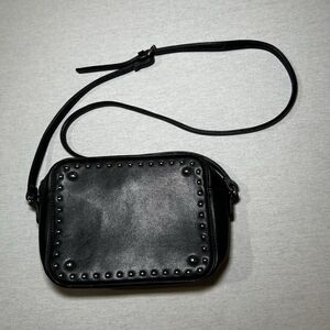 Forever Glam black studded faux leather crossbody bag, Y2K, Biker, Vegan